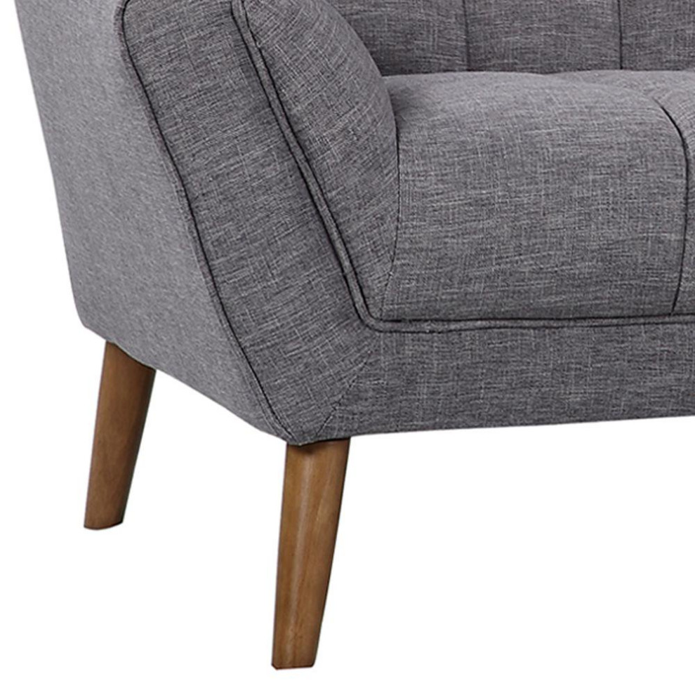 Unique Sofa  Polyester Seat With Button Tufting  ampWidespread Flared Arms   Midcentury   Sofas   by Decorn  Houzz