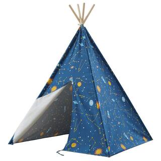 asweets WonderandWise Glow in the Dark Starry Sky Indoor Kids Foldable Canvas Teepee Tent 10101162