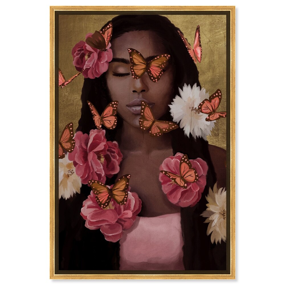 Wynwood Studio 'Lost In the Butterfly Garden' Glam Gold Wall Art Canvas