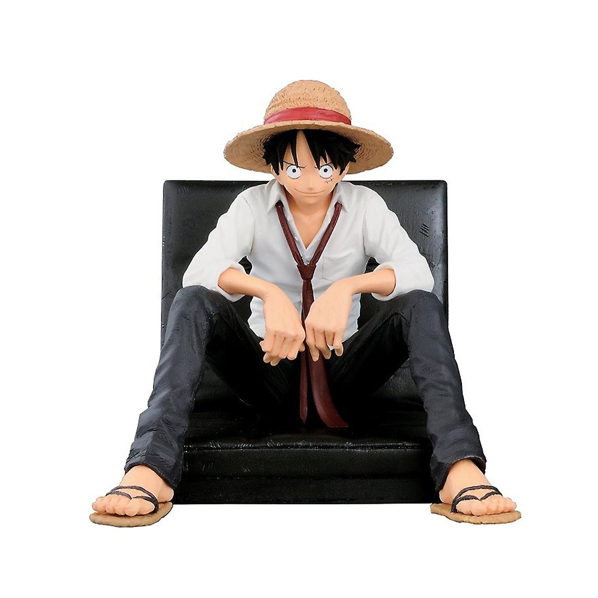 Luffy Sitting Pose One Piece Anime Action Figure Toy Model 12cm