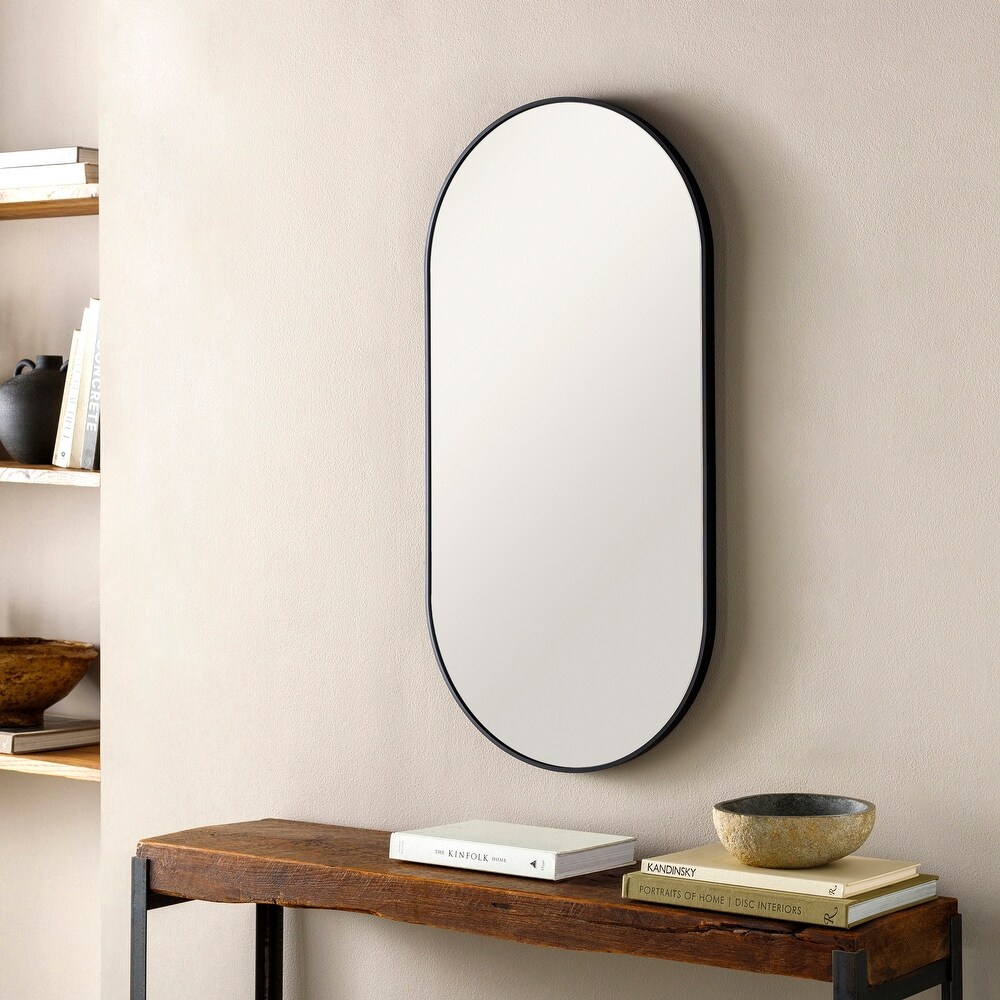 Artistic Weavers Aranya Modern Aluminum Oval Pill Shaped Accent Mirror