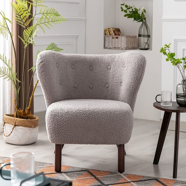 Modern Design Wingback Chairs with Solid Wood Legs