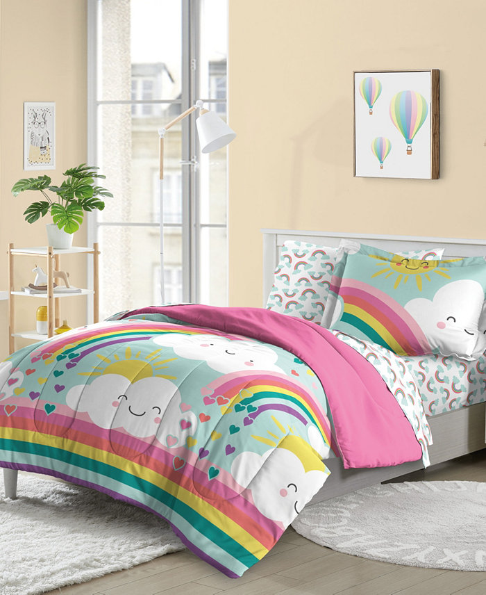 Macys Dream Factory Rainbow Flare Twin Comforter Set  Set of 5