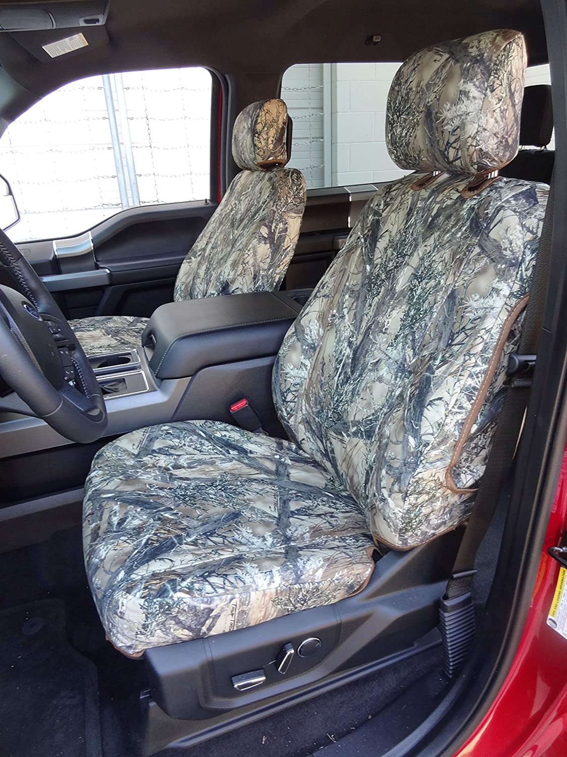 F511 2015-2022 Ford F150-550 XL/XLT/Lariat Front Buckets， Adjustable HR， Manual OR Electric Seats in MC2C Camouflage Endura