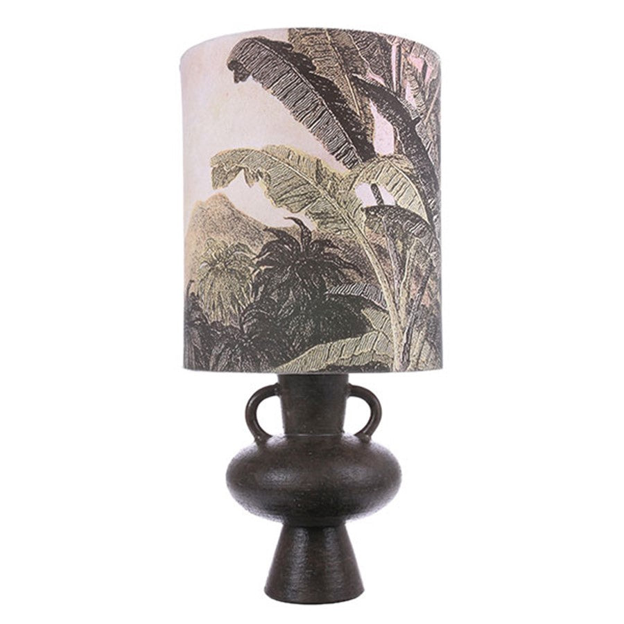 Printed jungle table lamp - charcoal base