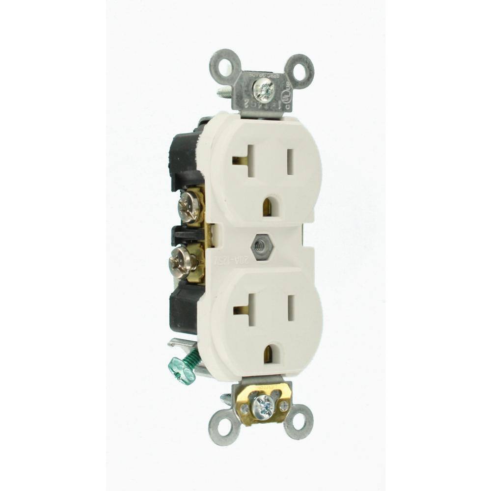 Leviton 20 Amp Commercial Grade Duplex Outlet White (10-Pack) M02-CBR20-WMP