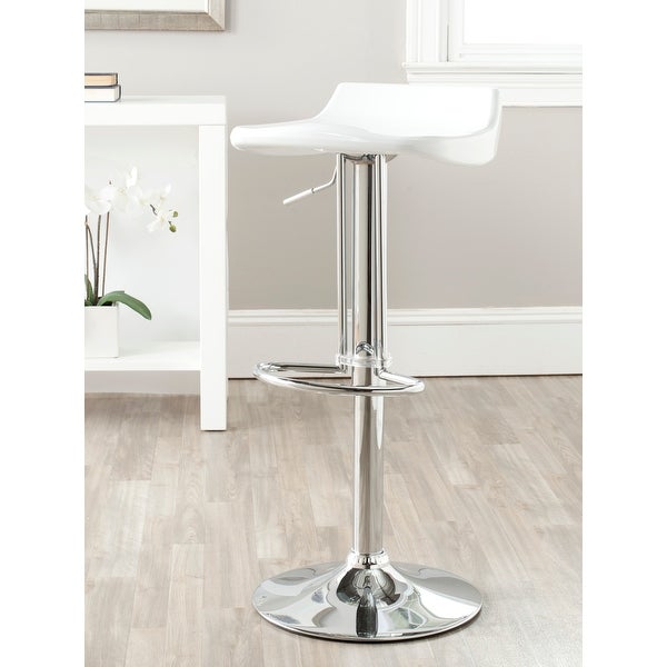 SAFAVIEH Avish White Adjustable 24-32-inch Bar Stool - 15.2