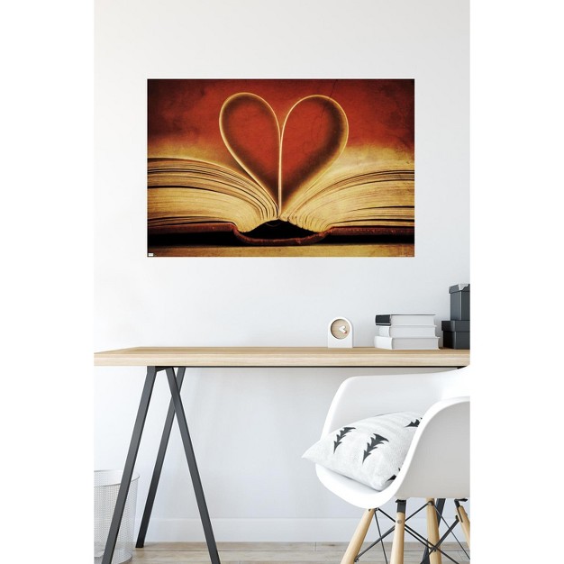 Trends International Tom Quartermaine Book Pages In Heart Shape Unframed Wall Poster Prints