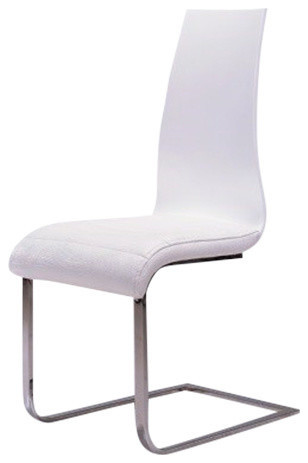 Delfina White Dining Chair  Set of 2   Contemporary   Dining Chairs   by Casaat  Houzz