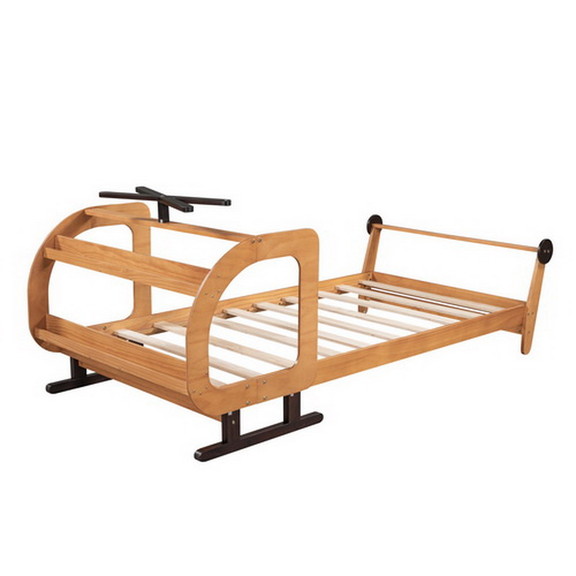 Twin Size Plane Shaped Platform Bed with Rotatable...