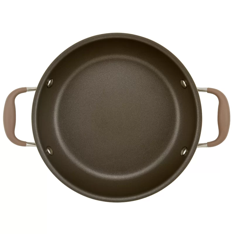 Anolon 83868 Advanced Hard Anodized Nonstick Stockpot / Dutch Oven with Frying / Skillet Pan - 5 Quart and 11 Inch， Bronze Brown