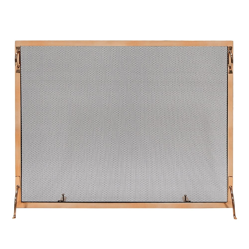 Minuteman International Montreal Modern Flat Fireplace Screen  38 Inch Long  Copper