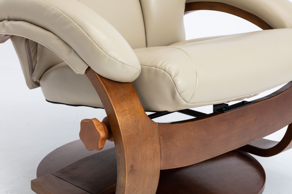 Montreal Recliner and Ottoman  Cobble Air Leather   Contemporary   Recliner Chairs   by Progressive Furniture  Houzz