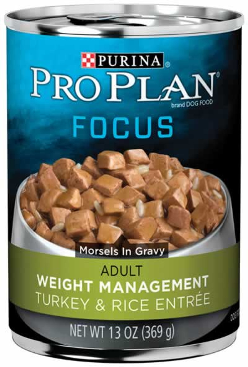 Pro Plan Focus Weight Management Turkey and Rice Canned Dog Food， 13 Oz