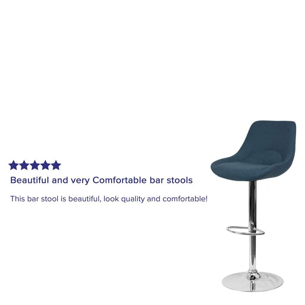 Carnegy Avenue 44.5 in. Blue Fabric Adjustable Bar Stool CGA-CH-442214-BL-HD