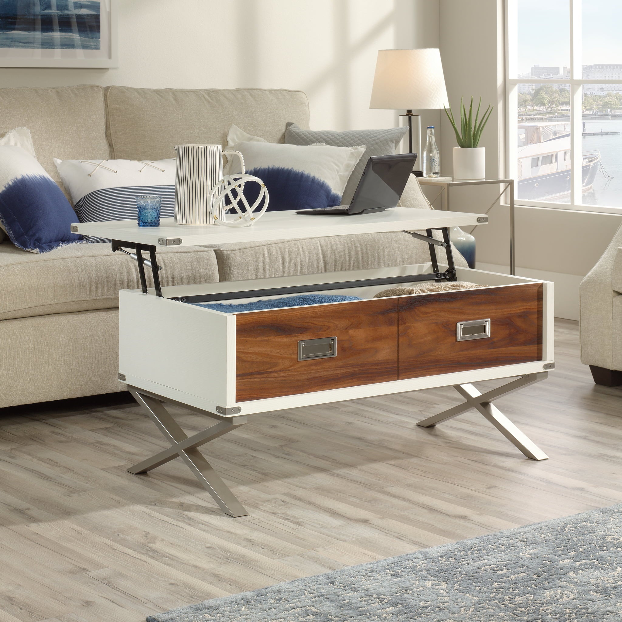 Sauder Vista Key Lift-top Coffee Table, Pearl Oak Finish