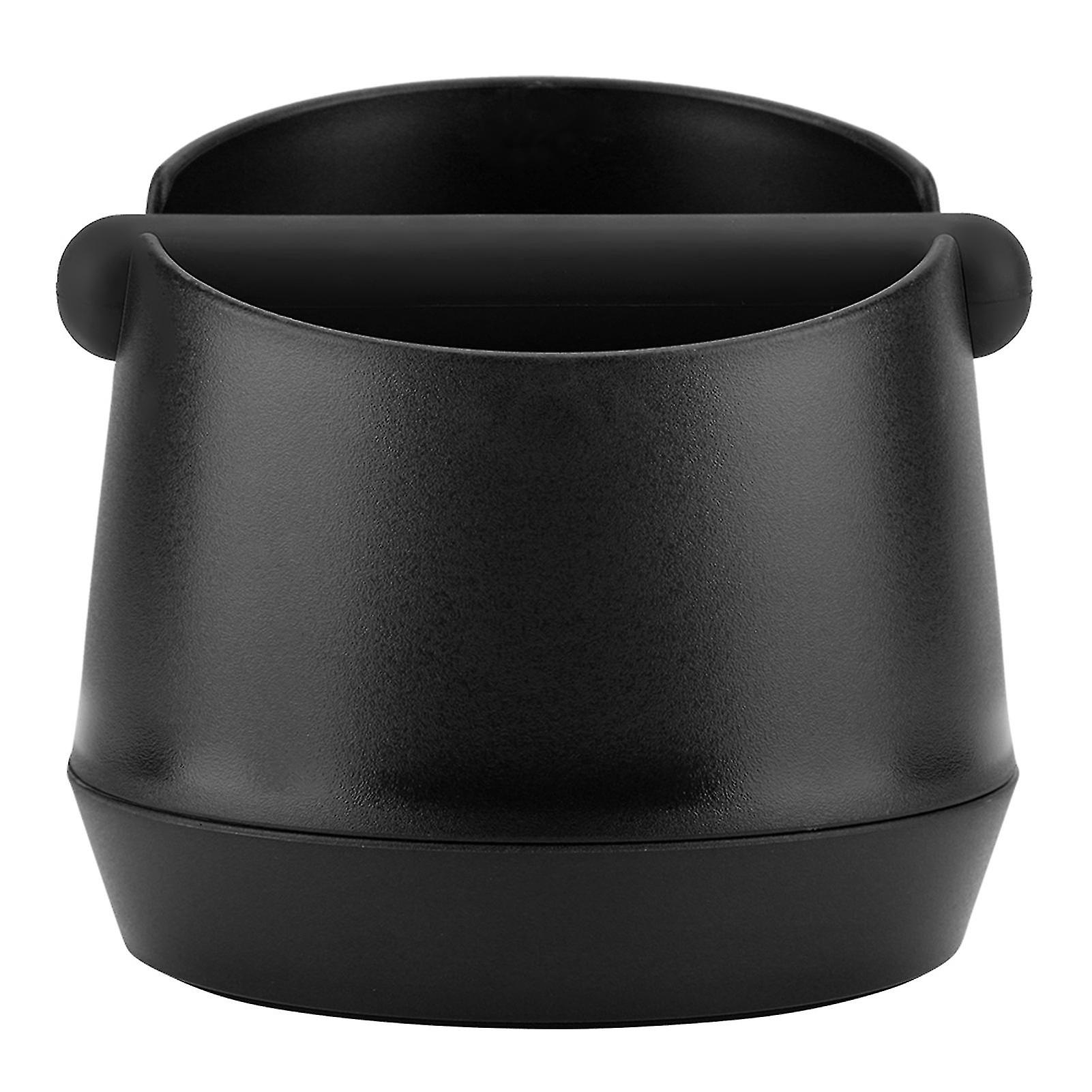 ABS Coffee Knock Box with Detachable Rubber Bar Espresso Grounds Pucks Container (Black)