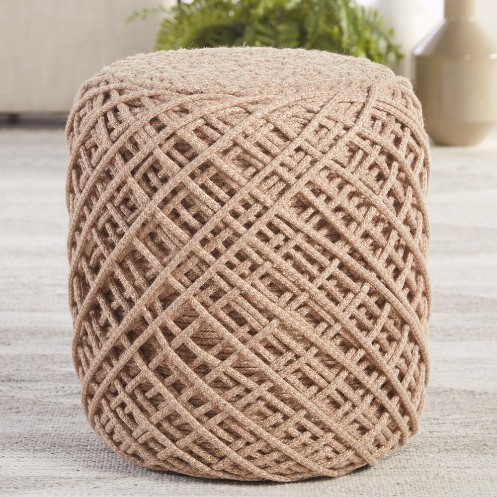 Vaughn Indoor/ Outdoor Solid Pouf/ Floor Pillow   16\