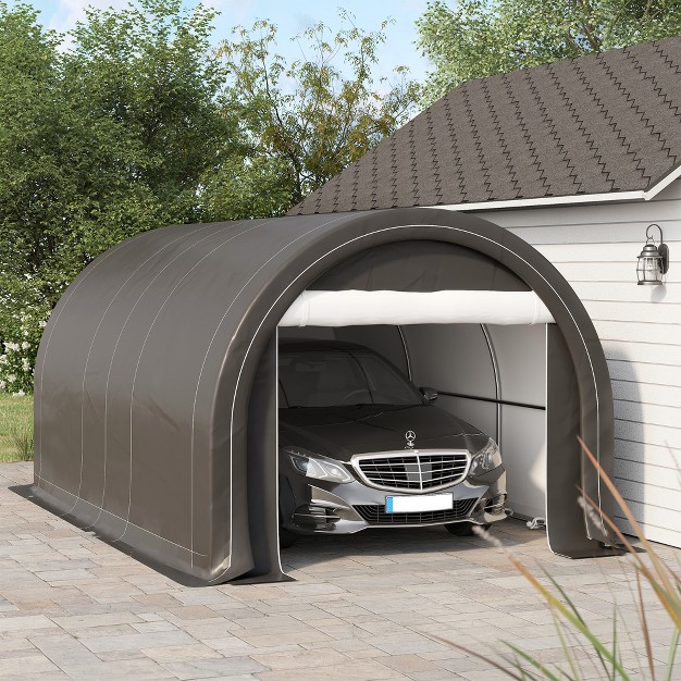 Outsunny 10 x27 X 16 x27 Carport Storage Tent Anti uv Pe Portable Garage For Car Truck Boat Motorcycle Bike Garden Tools Outdoor Work