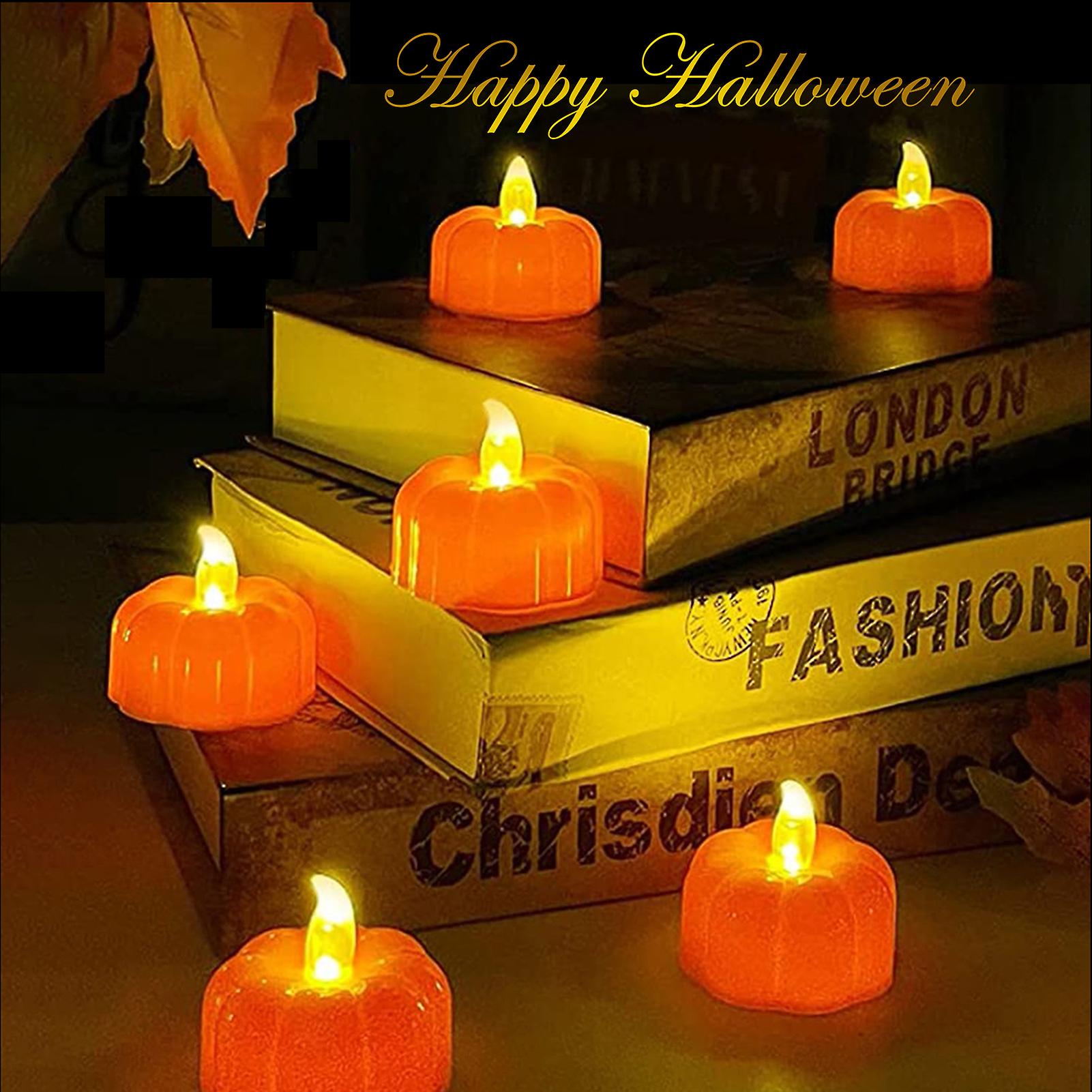 3pcs Pumkin Design Flameless Candle Light Decorative Lamp Constant Bright For Indoor Outdoor Dinner Party Wedding Xmas Christmas Decoration Present Gi