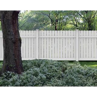 Barrette Outdoor Living 6 ft. x 8 ft. Dogear Semi-Privacy White Vinyl Fence Panel 73048536