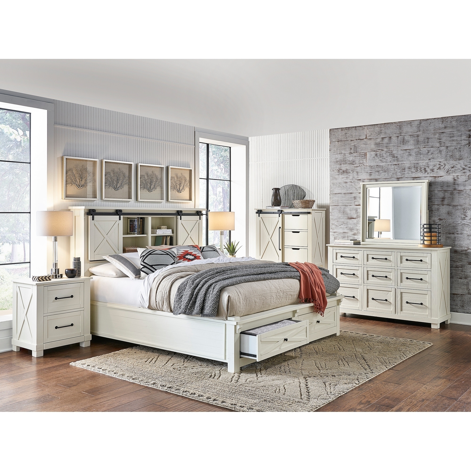 Simply Solid Shanna Solid Wood 4-piece Storage Bedroom Collection - - 29141199