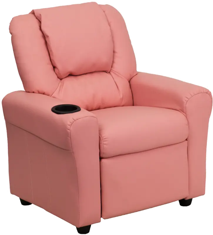 Mini Me Kids Pink Recliner with Cup Holder