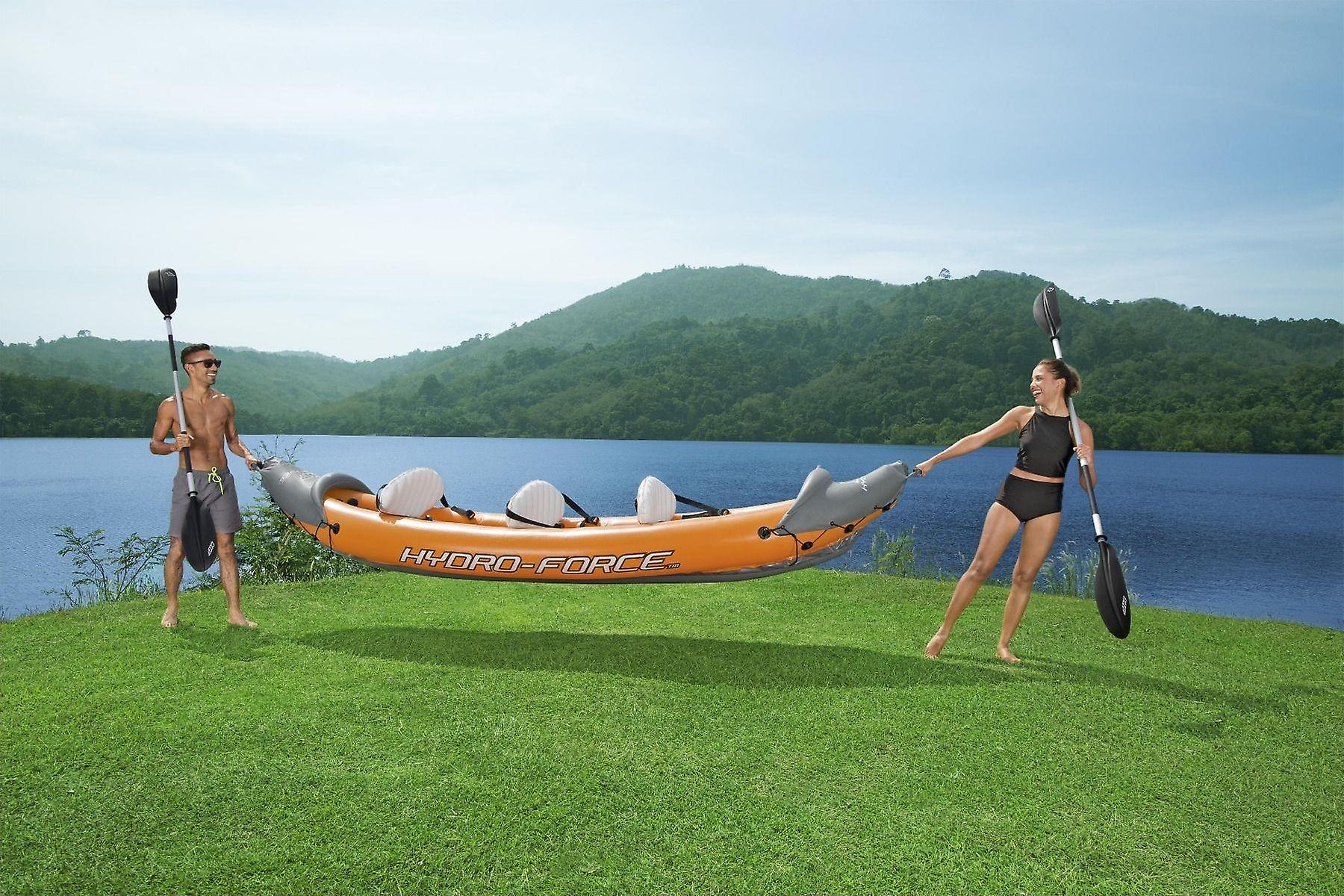 Upgraded LITE RAPID X3 Inflatable Kayak 3 Person with Performance Paddles