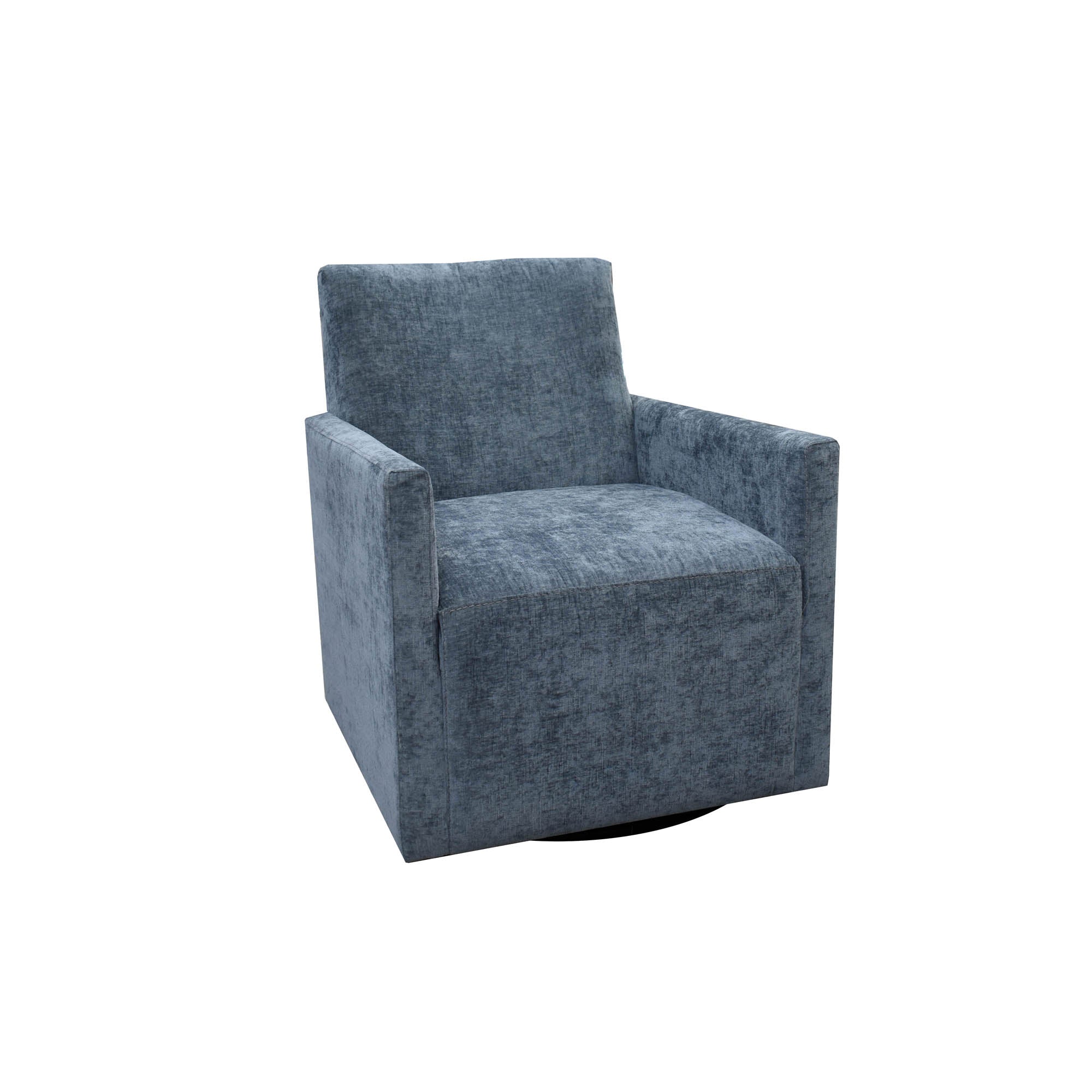 Riley Swivel Club Chair - Aqua Chenille