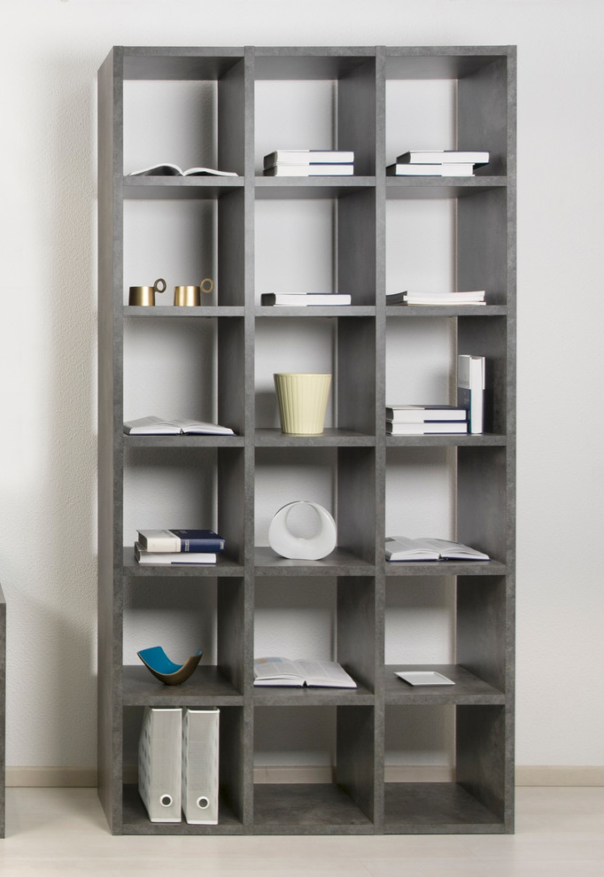 Modern Grey Modular Cube Bookshelf   Industrial   Bookcases   by Plush Pod Decor  Houzz