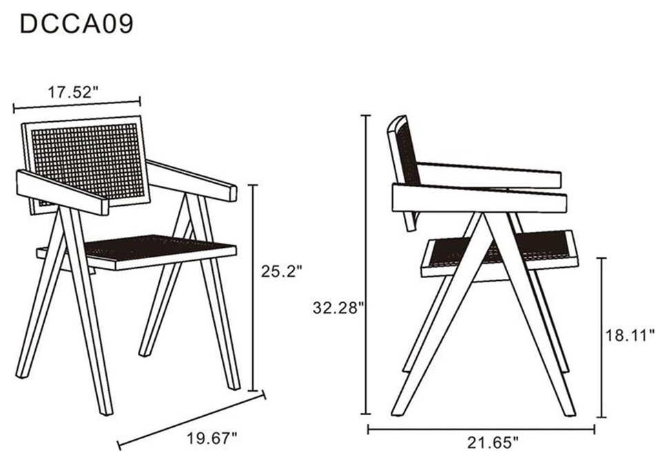 Manhattan Comfort Hamlet 18.11 quotWood Dining Arm Chair in Black (Set of 2)   Tropical   Dining Chairs   by Homesquare  Houzz