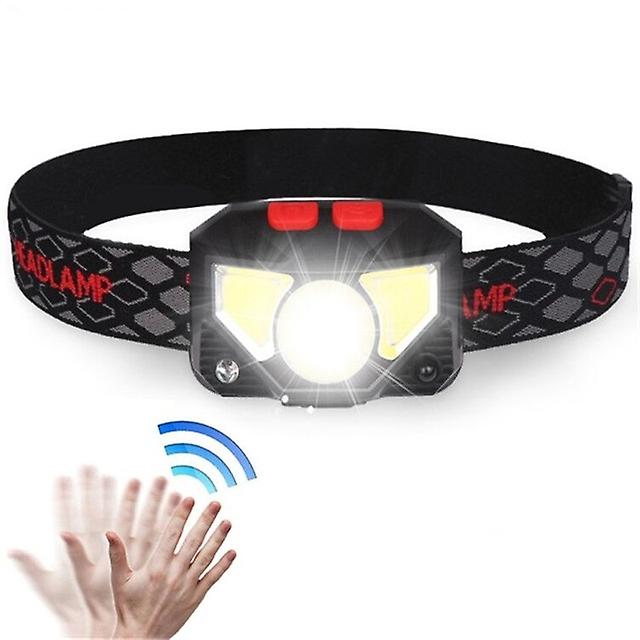 8 Modes Handfress Motion Sensor Powerful Led Headlight Headlamp Head Lamp Cob Flashlight Torch Head Light For Camping， Fishing