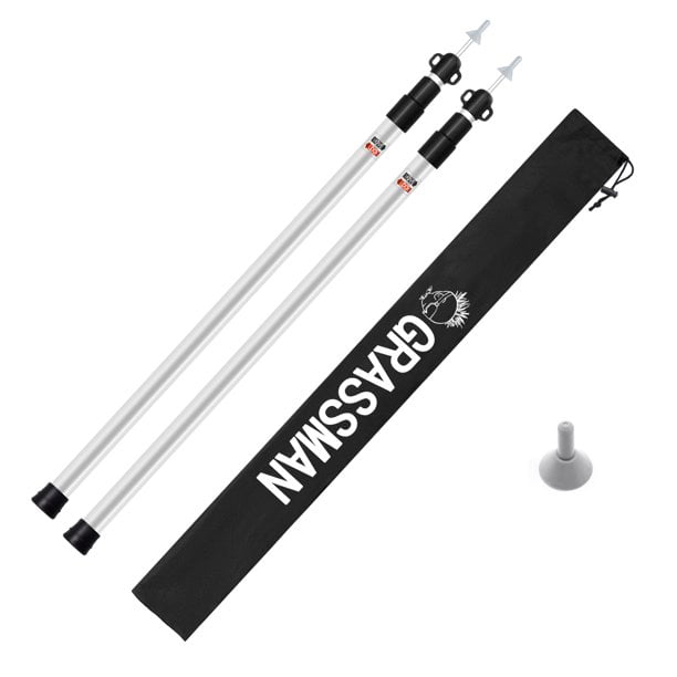 Grassman Tarp Poles, Adjustable Aluminum 7.5’/8.2’ Tent Poles, Portable and Lightweight Shelter Poles