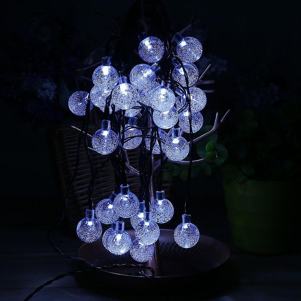 30led Garden Patio Solar Power Fairy Bubble String Crystal Ball Globe Lights