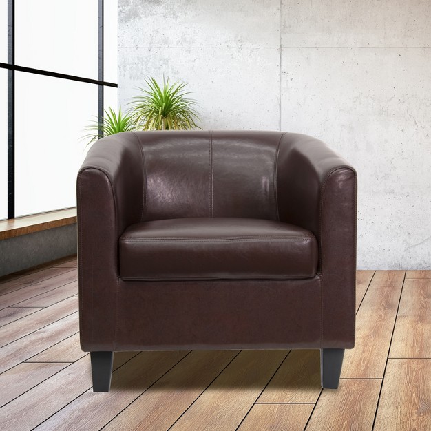 Flash Furniture Leathersoft Lounge Chair With Sloping Arms