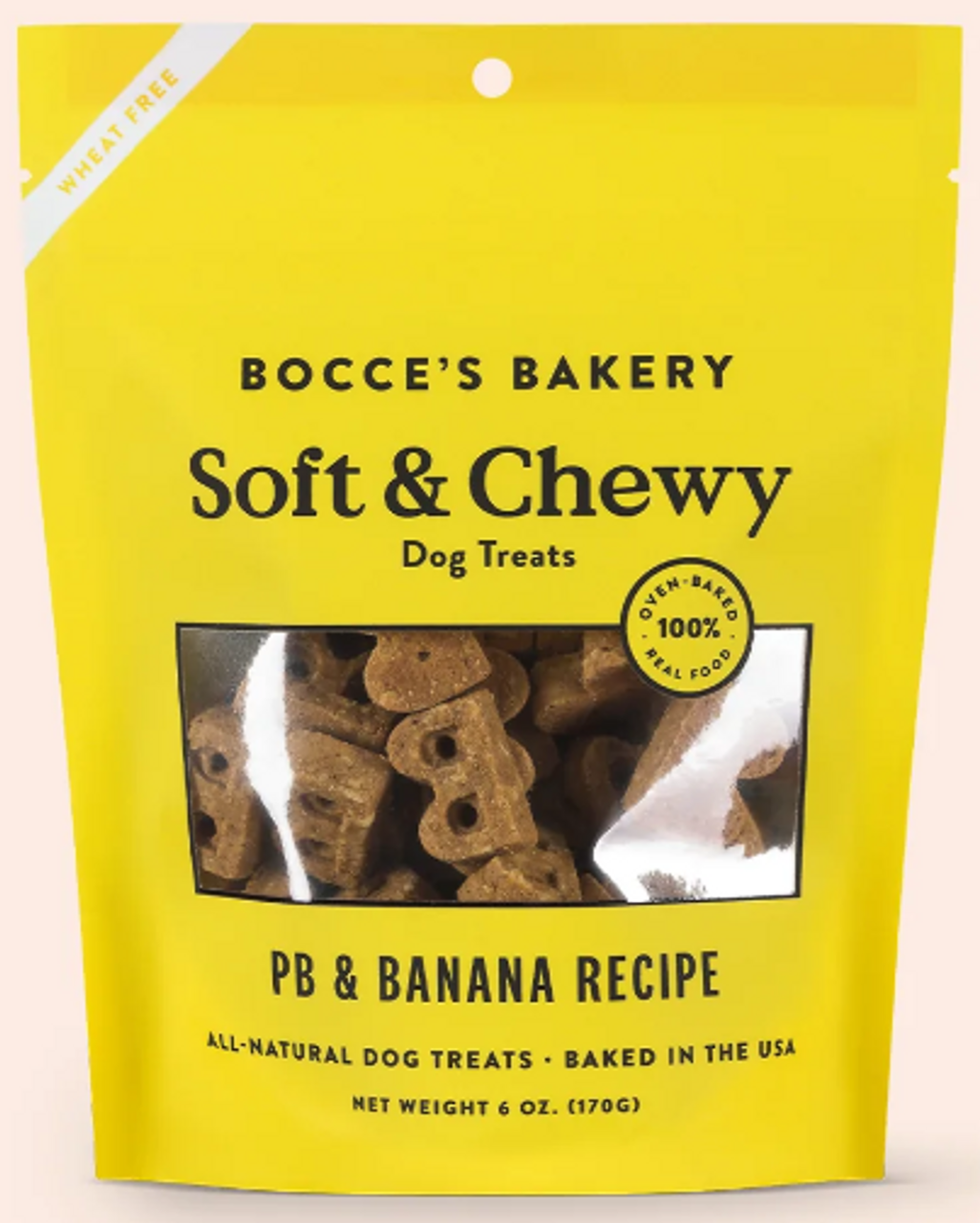 Bocce's Bakery PB and Banana Soft and Chewy Dog Treats， 6 oz