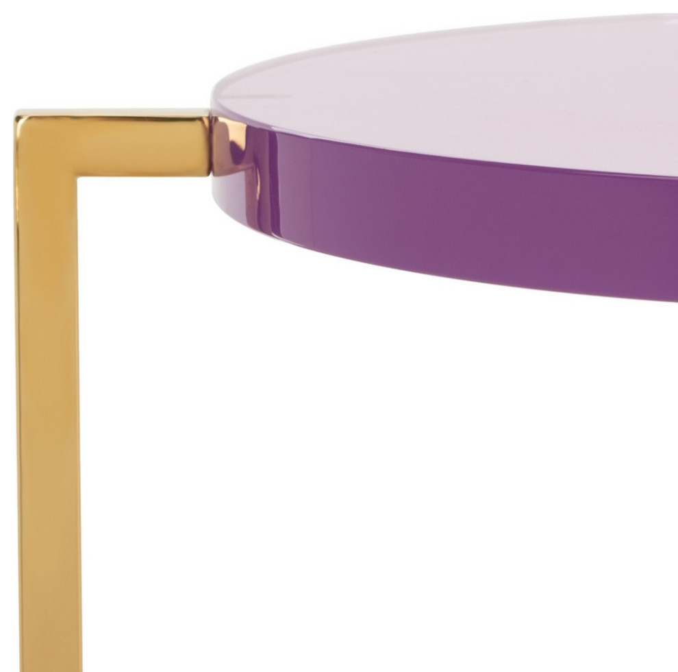 Becca Tall Round Acrylic End Table  Amethyst/Gold   Contemporary   Side Tables And End Tables   by Rustic Home Furniture Deco  Houzz