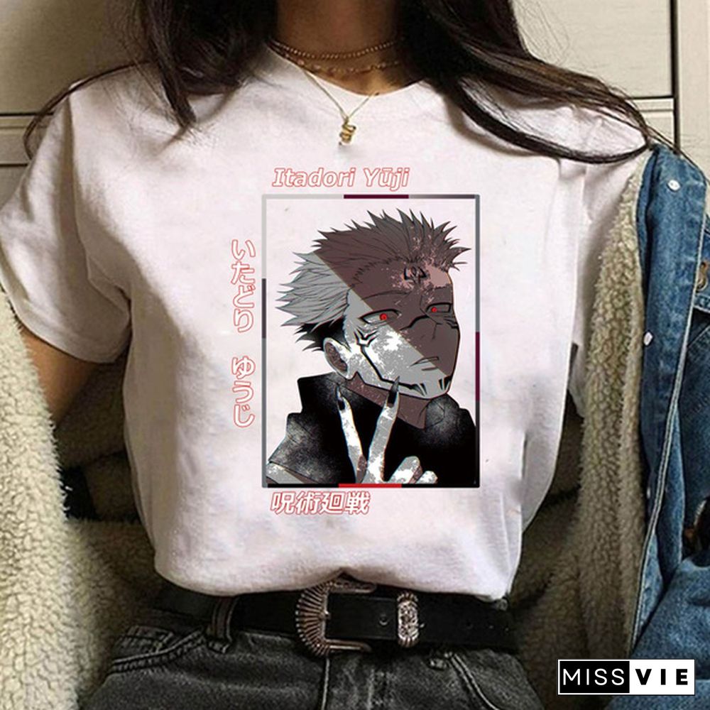 Itadori Yuji T-Shirt Halloween Round Neck Tees Cozy Cotton Tops Jujutsu Kaisen