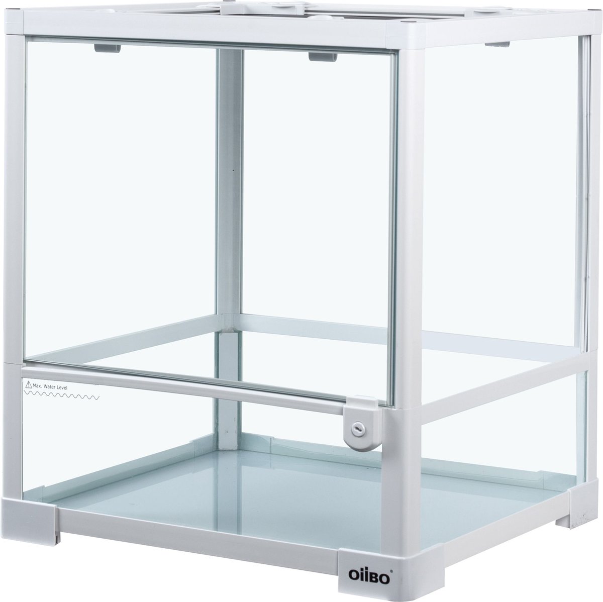 OiiBO Knock Down Single Door Glass Terrarium， White， 18-gal