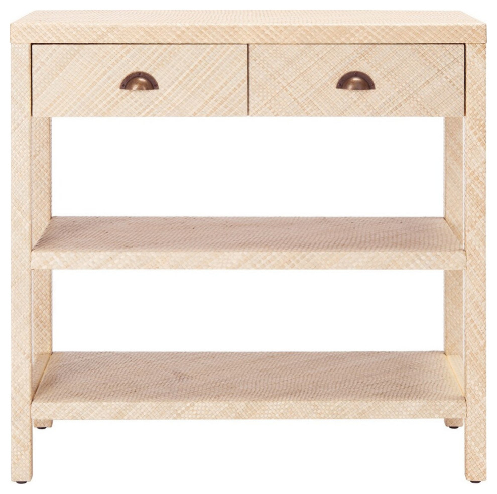 Berta Raffia Console Table Light Natural/Gold   Transitional   Console Tables   by V.S.D Furniture  Houzz