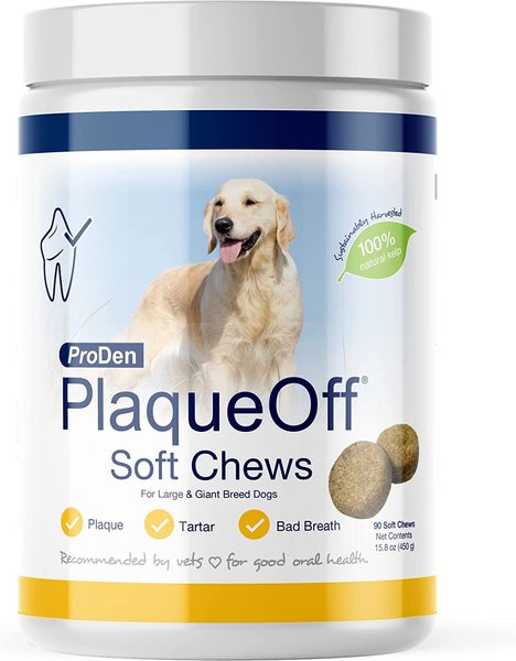 ProDen PlaqueOff Large/Giant Breed Soft Chews Dog Treat， 90 count