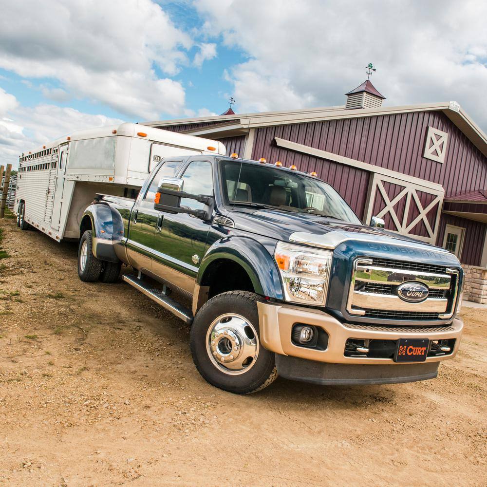 CURT Bent Plate 5th Wheel Rail Gooseneck Hitch with Ball Offset 3