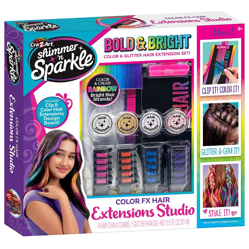 Cra-Z-Art Shimmer N Sparkle Color FX Hair Extention Studio