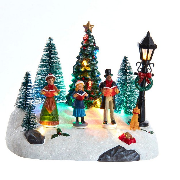 Kurt Adler Kurt Adler 6 3 inch Battery operated Light Up Musical Christmas Caroling Scene