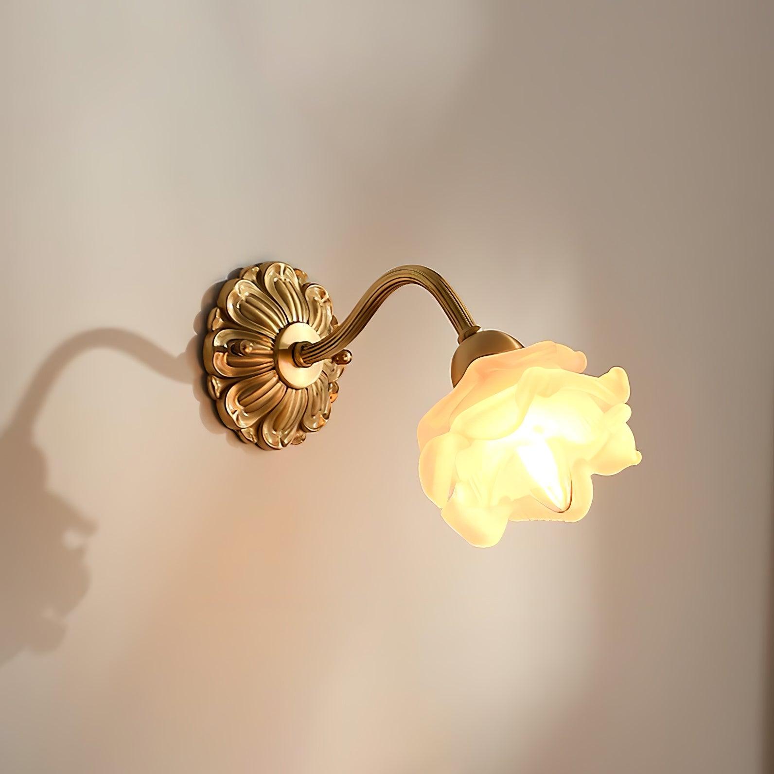 Brass Rose Wall Light