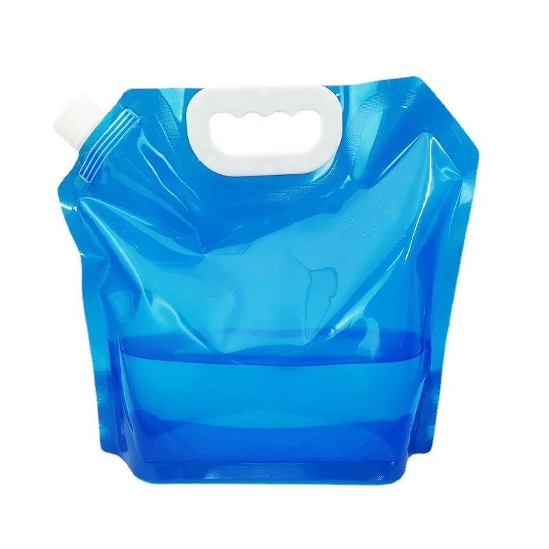 Thickened large capacity hiking water storage bag foldable portable plastic drinking water bag with straw