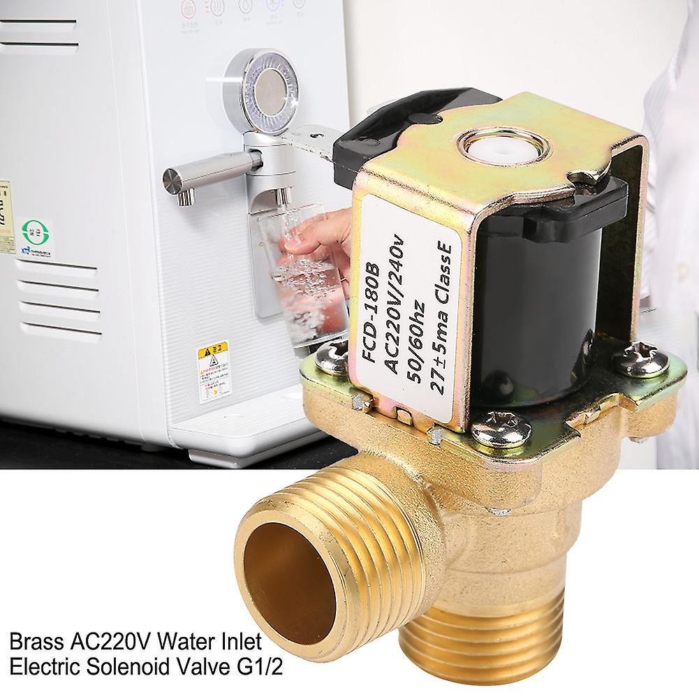 Brass Ac220v G1/2 Normal Closed Pilot Operated Water Inlet Electric Solenoid Valve