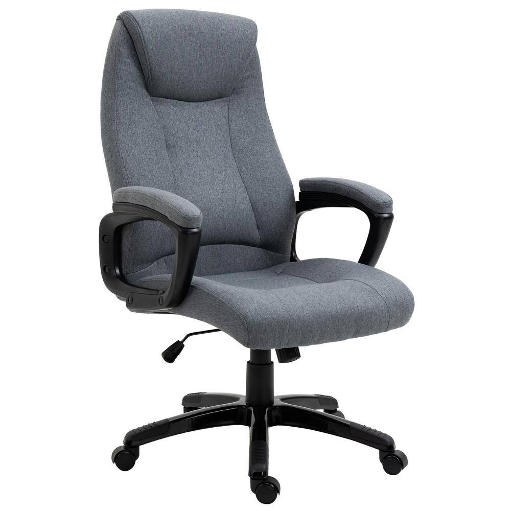 Vinsetto Modern Grey Fabric Computer Chair with Back Support Adjustable Height 921-240