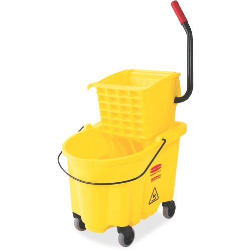 Rubbermaid Commercial Wave Brake Side Press Mop Bucket  RCP7480YEL