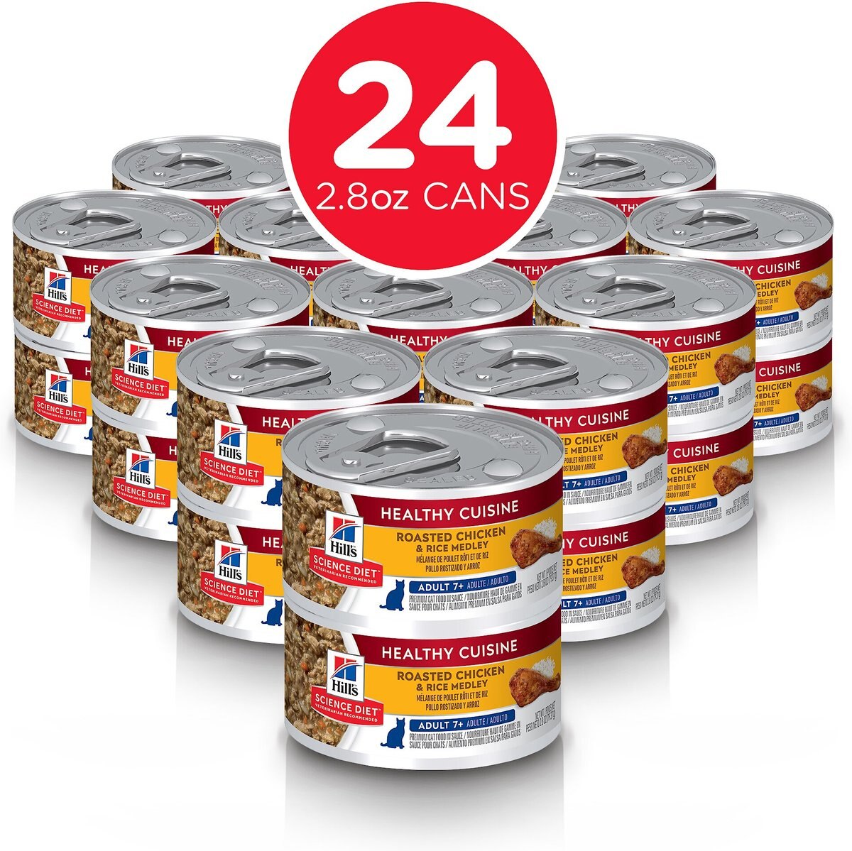 Hill's Science Diet Adult 7+ Healthy Cuisine Roasted Chicken and Rice Medley Canned Cat Food